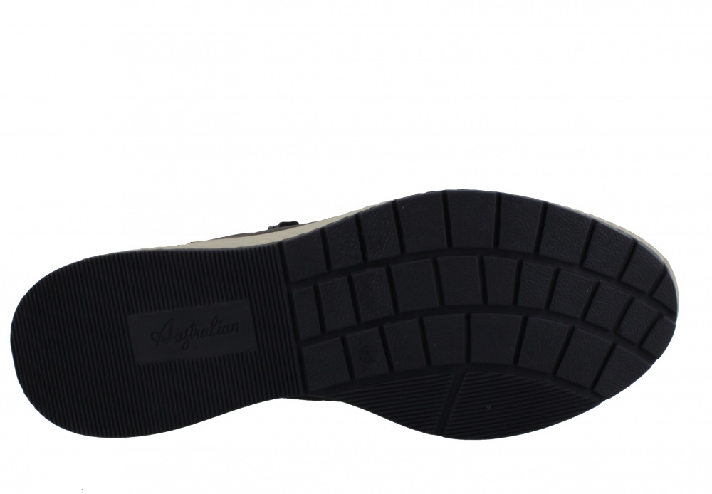 Australian Footwear HURRICANE Leather Blue and Tan Trainers Bigfootshoes